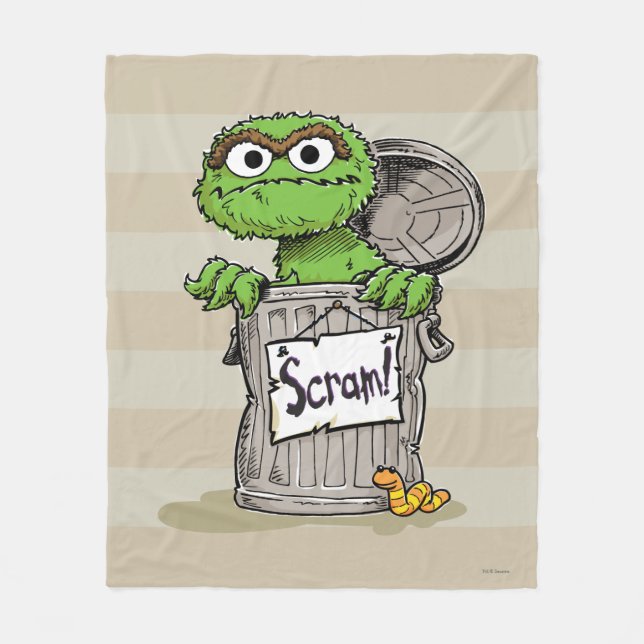 Oscar the Grouch Scram Fleece Blanket (Front)