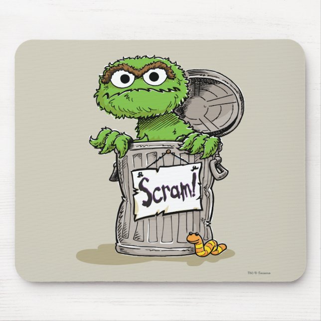 Oscar the Grouch Scram Mouse Mat (Front)