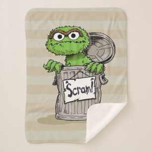 Oscar the Grouch Scram Sherpa Blanket