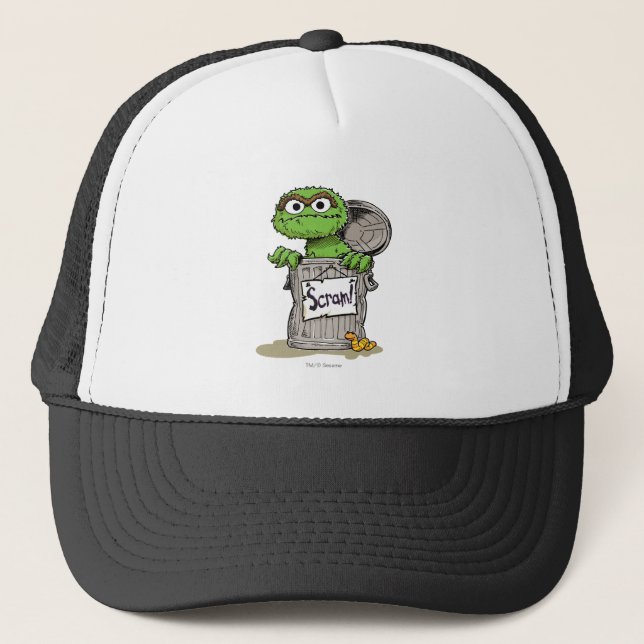 Oscar the Grouch Scram Trucker Hat (Front)