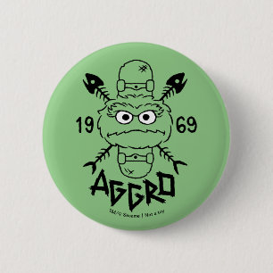 Oscar the Grouch Skate Logo - Aggro 1969 6 Cm Round Badge