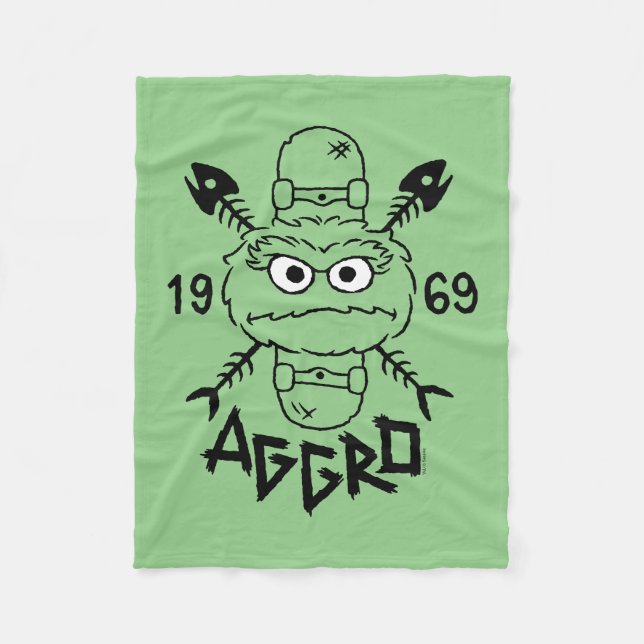 Oscar the Grouch Skate Logo - Aggro 1969 Fleece Blanket (Front)