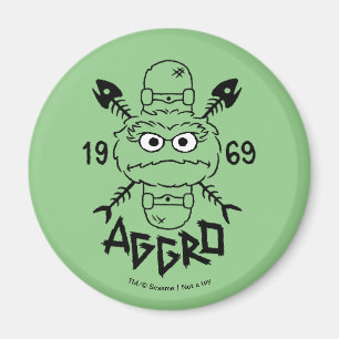 Oscar the Grouch Skate Logo - Aggro 1969 Magnet