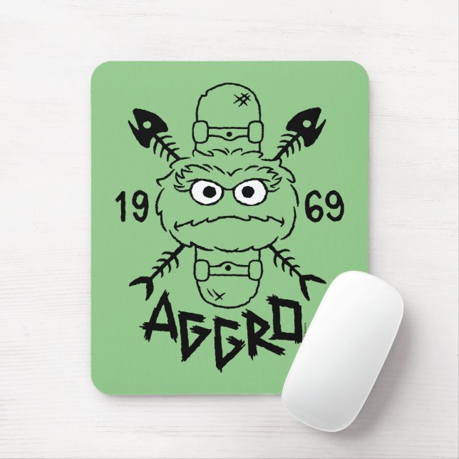 Oscar the Grouch Skate Logo - Aggro 1969 Mouse Mat (With Mouse)