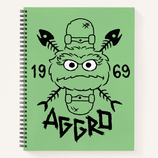Oscar the Grouch Skate Logo - Aggro 1969 Notebook (Front)