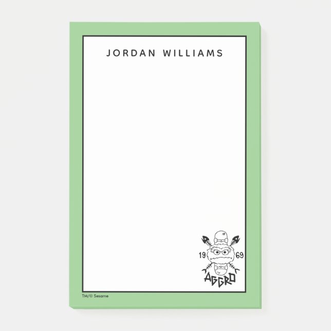 Oscar the Grouch Skate Logo - Aggro 1969 Post-it Notes (Front)