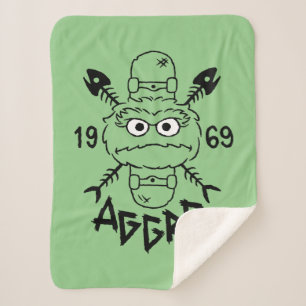 Oscar the Grouch Skate Logo - Aggro 1969 Sherpa Blanket