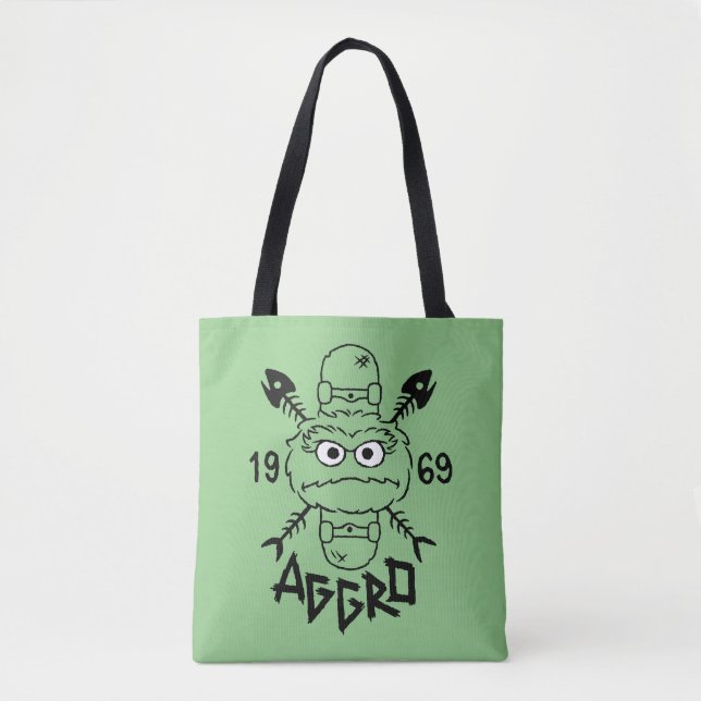 Oscar the Grouch Skate Logo - Aggro 1969 Tote Bag (Front)