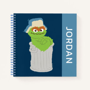 Oscar the Grouch Trash Can Lean Add Your Name Notebook