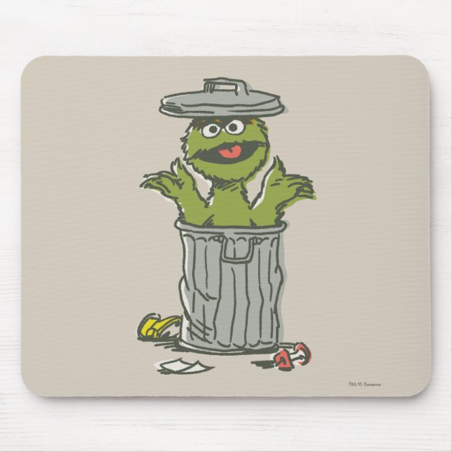 Oscar the Grouch Vintage Mouse Mat (Front)