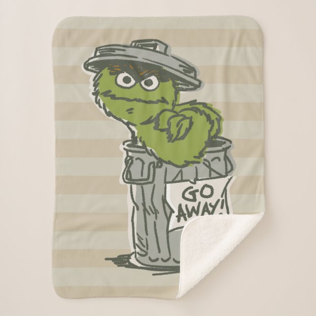 Oscar the Grouch Vintage Sherpa Blanket (Front)