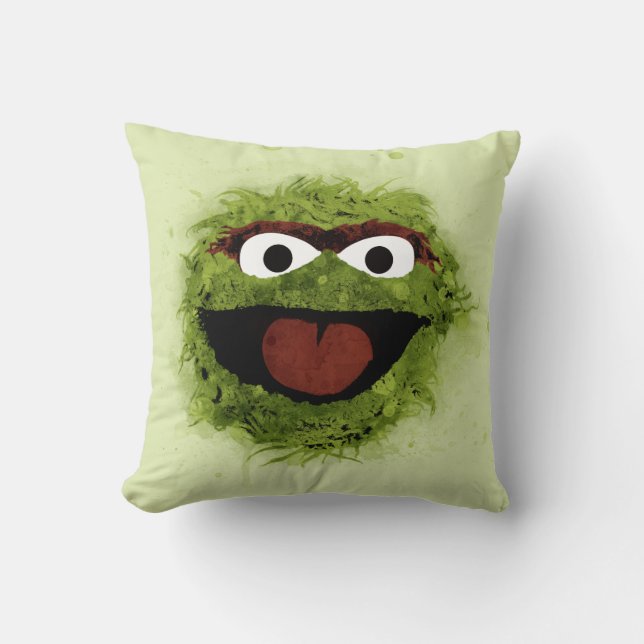 Oscar the Grouch | Watercolor Trend Cushion (Front)