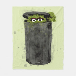 Oscar the Grouch   Watercolor Trend Fleece Blanket