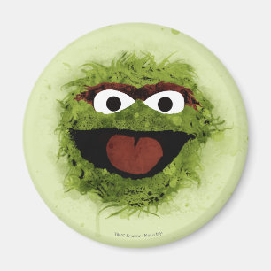 Oscar the Grouch Watercolor Trend Magnet