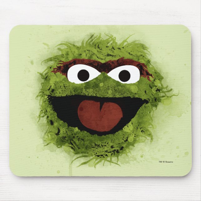 Oscar the Grouch | Watercolor Trend Mouse Mat (Front)