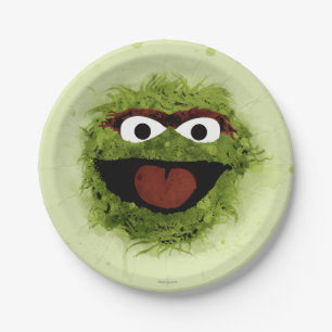 Oscar the Grouch   Watercolor Trend Paper Plate