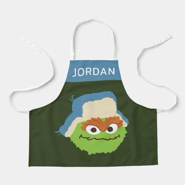 Oscar the Grouch Woodland Face | Add Your Name Apron (Front)