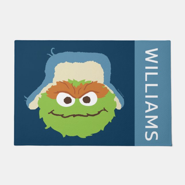 Oscar the Grouch Woodland Face | Add Your Name Doormat (Front)