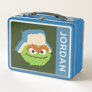 Oscar the Grouch Woodland Face Add Your Name Metal Lunch Box