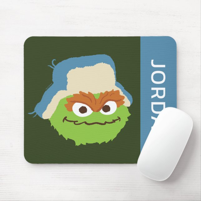 Oscar the Grouch Woodland Face | Add Your Name Mouse Mat (With Mouse)