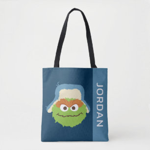 Oscar the Grouch Woodland Face   Add Your Name Tote Bag