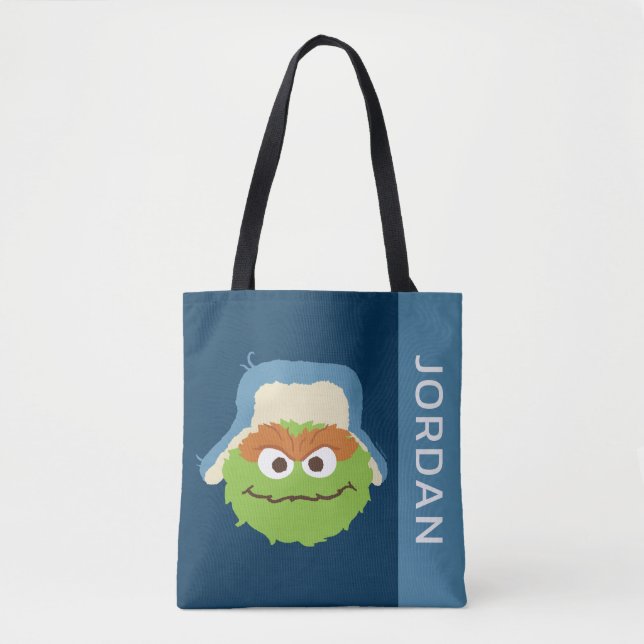 Oscar the Grouch Woodland Face | Add Your Name Tote Bag (Front)
