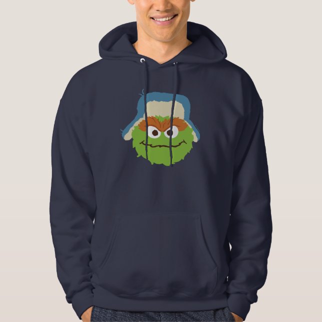 Oscar the Grouch Woodland Face Hoodie (Front)