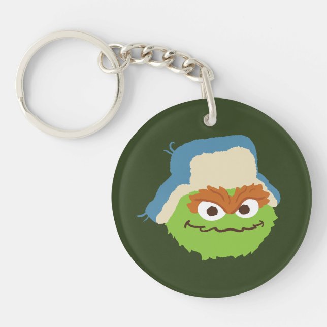 Oscar the Grouch Woodland Face Key Ring (Front)