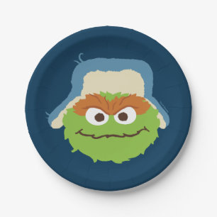 Oscar the Grouch Woodland Face Paper Plate