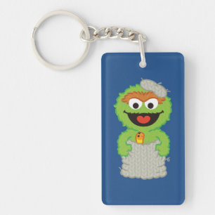 Oscar the Grouch Wool Style Key Ring
