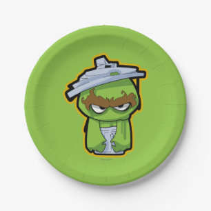 Oscar the Grouch Zombie Paper Plate