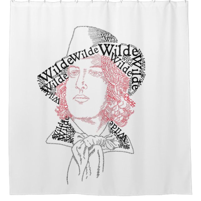 Oscar Wilde in Words Shower Curtain (Front)