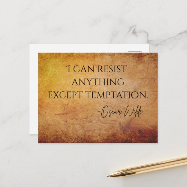 Oscar Wilde Quote Postcard (Front/Back In Situ)