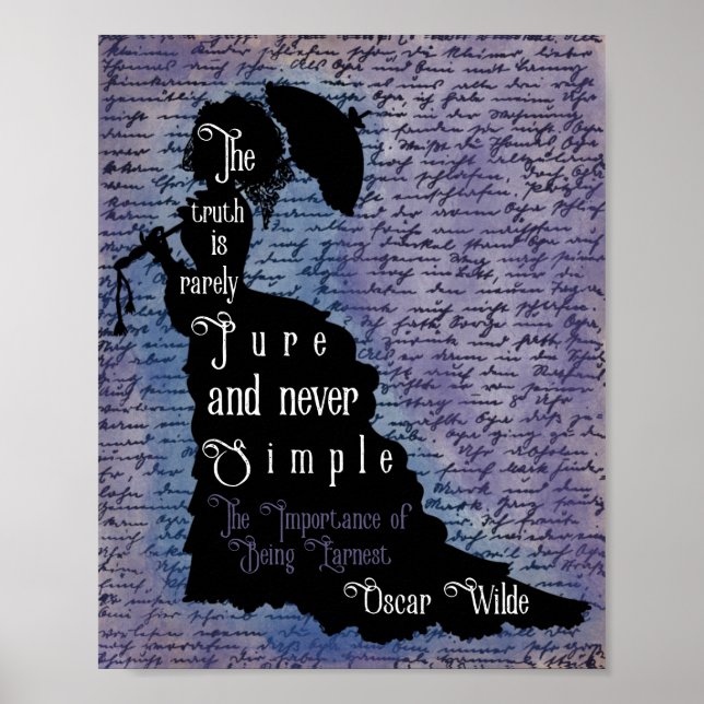 Oscar Wilde Quote Silhouette Poster (Front)