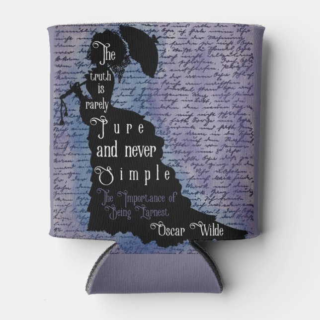 Oscar Wilde Quote Silhouette Poster Can Cooler (Front)