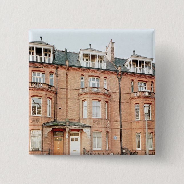 Oscar Wilde's house in Tite Street, Chelsea 15 Cm Square Badge (Front)