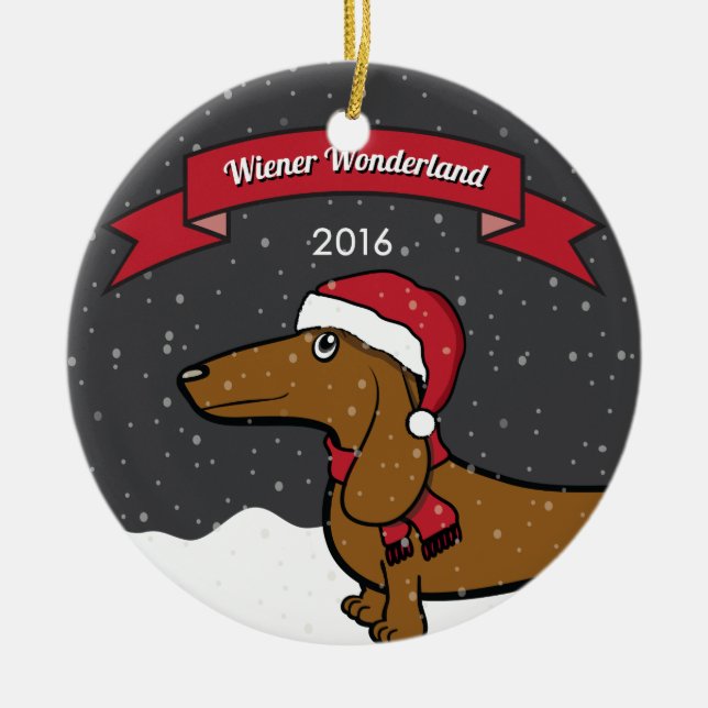 Oscar's 2016 Wiener Wonderland Ornament (Front)