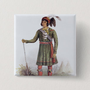 Osceola or 'Rising Sun', a Seminole Leader 15 Cm Square Badge