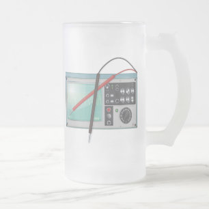 oscilloscope frosted glass beer mug