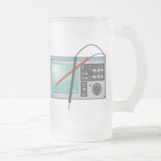oscilloscope frosted glass beer mug (Right)