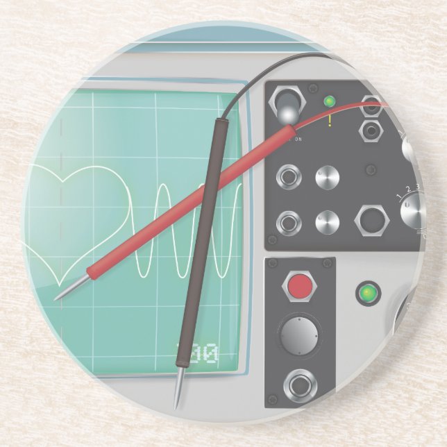 Oscilloscope Love Coaster (Front)