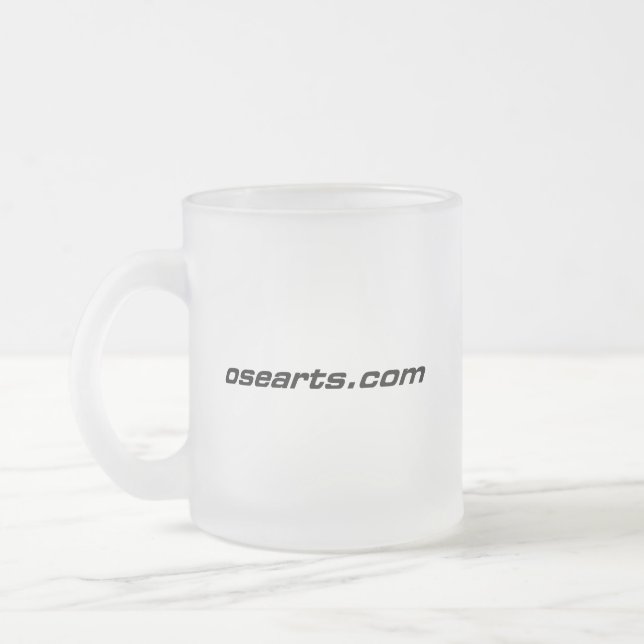 Osearts Logo Frosted Glass Coffee Mug (Left)