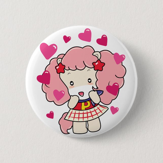 Osharena Pony Kawaii Love Button (Front)
