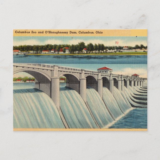 O'Shaughnessy Dam, Columbus, Ohio Postcard (Front)