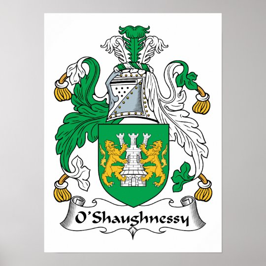 O'Shaughnessy Family Crest Poster | Zazzle.co.uk