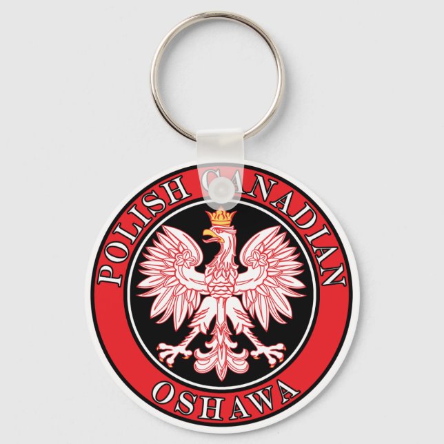 Oshawa Polish Canadian Eagle Key Ring (Front)