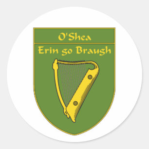 O'Shea 1798 Flag Shield Classic Round Sticker