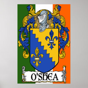 O'Shea Coat of Arms Irish Flag Print