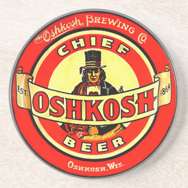 Oshkosh Beer Oshkosh Wisconsin - Stone Coaster (Front)