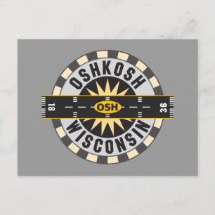 Oshkosh, WI OSH Airport Postcard